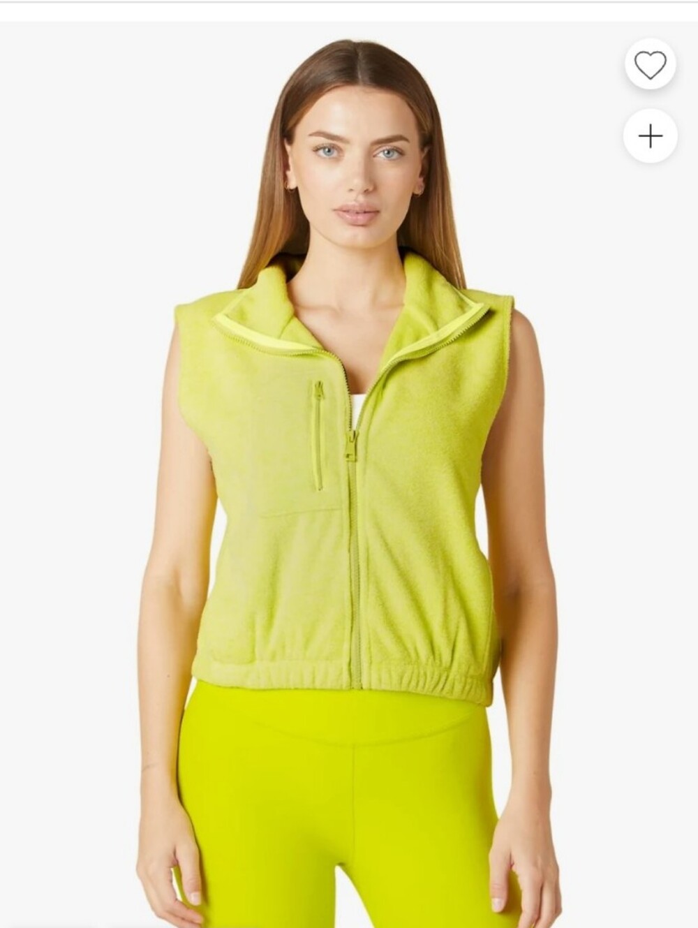 Beyond Yoga Sleeveless Fleece Vest - Bright Yellow